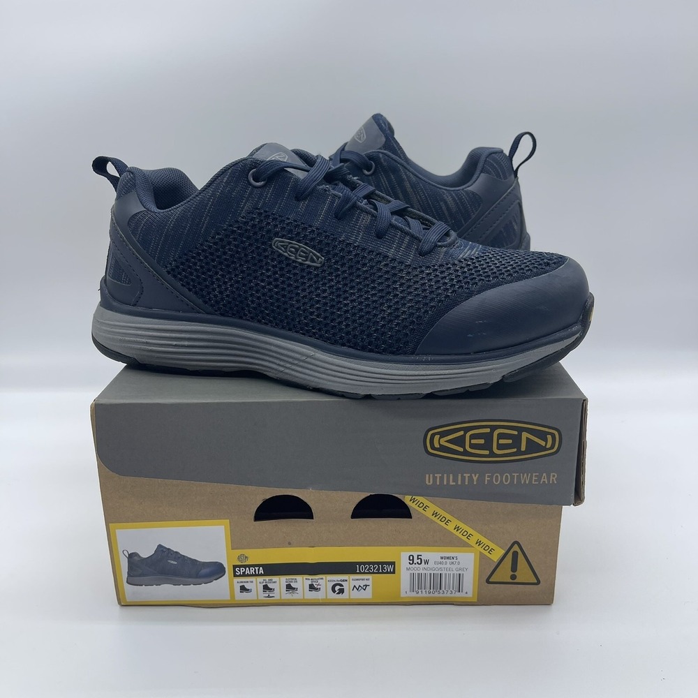 Keen Utility Sparta Women's Size 9.5W Aluminum Toe Work Shoe Navy 1023213W